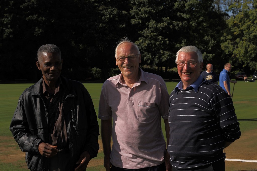 Colin pictured with former teammates Ralph Farmer and Jimmy Porter at a reunion event at the club